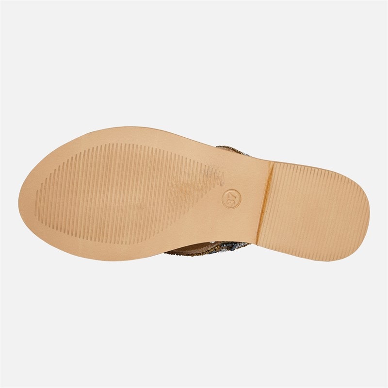 Lagooners Womens Mia Flip Flops Multi Leather - Image 4