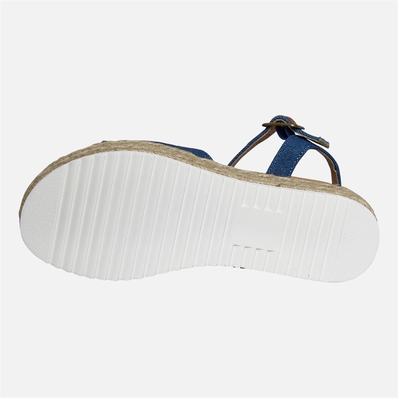 Lagooners Womens Olivia Ankle Strap Sandals Blue Denim - Image 3