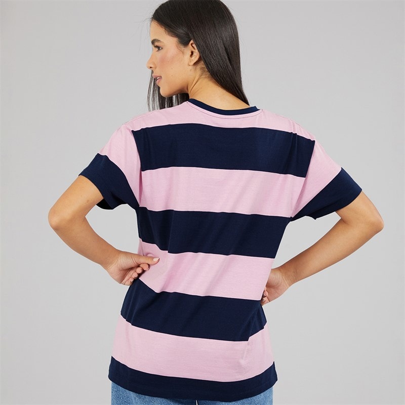 Lagooners Womens Ladies Elmsby Oversized T-Shirt Navy/Pink - Image 2