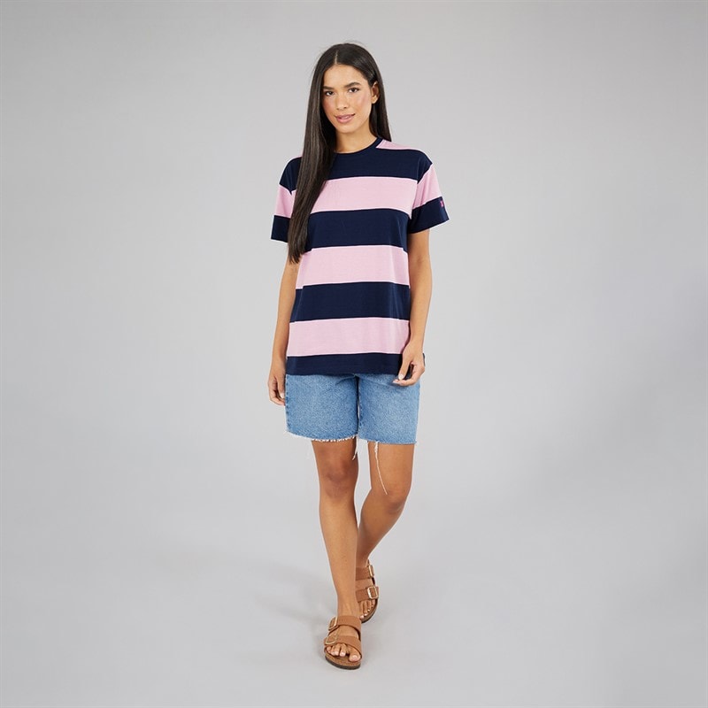 Lagooners Womens Ladies Elmsby Oversized T-Shirt Navy/Pink - Image 3