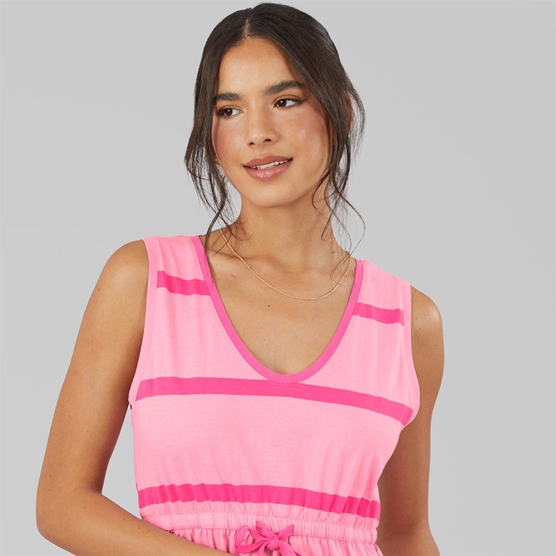 Lagooners Womens Silvy Dress Shocking Pink/Light Pink - Image 3