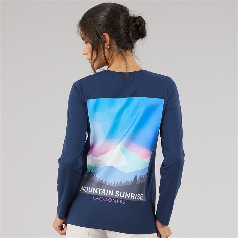 Lagooners Womens Frost Hollow T-Shirt Navy - Image 3