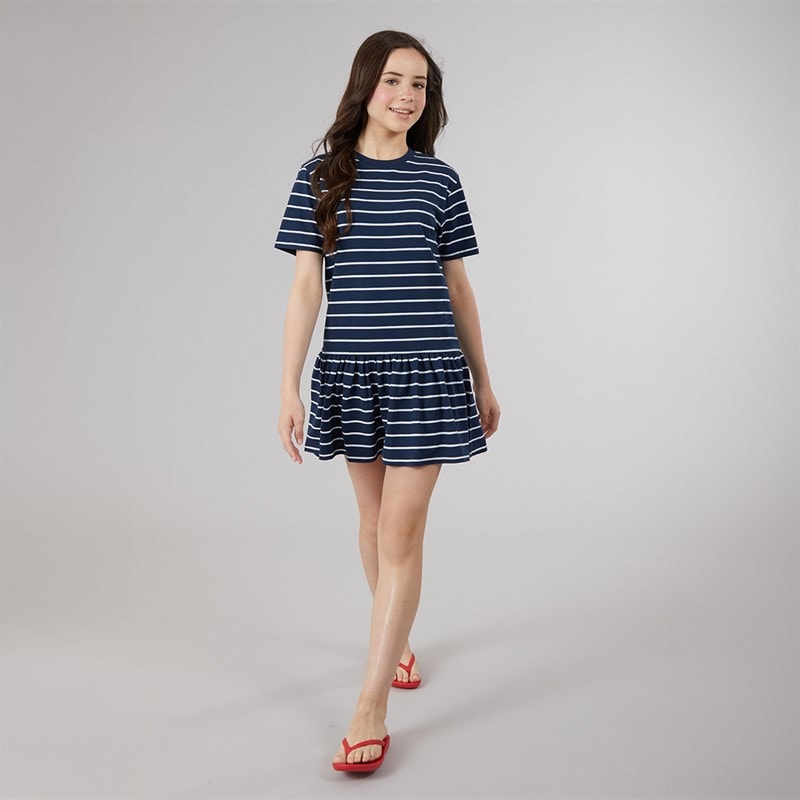 Lagooners Girls Ruby Stripe Dress Navy - Image 3