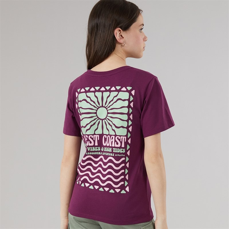 Lagooners Girls Sunshine T-Shirt Dark Purple - Image 3