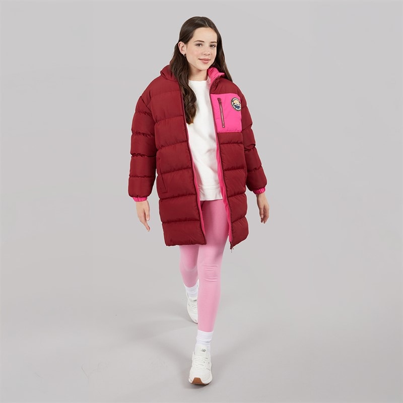 Lagooners Girls Thmfield Long Puffer Coat Plum - Image 4