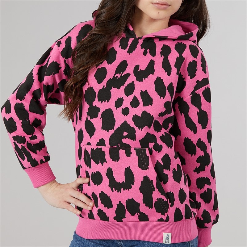 Lagooners Girls Hawthorn Hoodie Bright Pink - Image 3