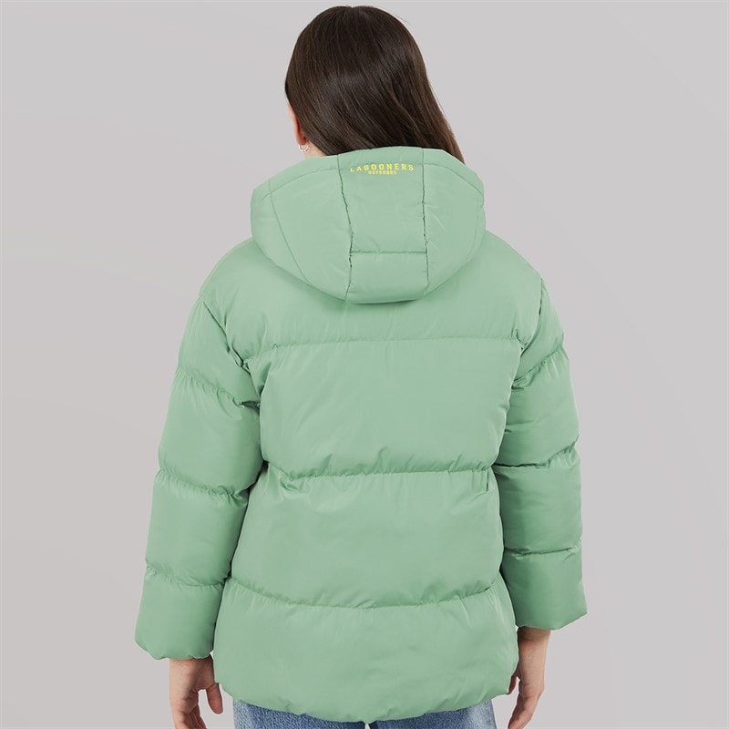 Lagooners Girls Brekon Short Puffer Coat Green Bay - Image 2