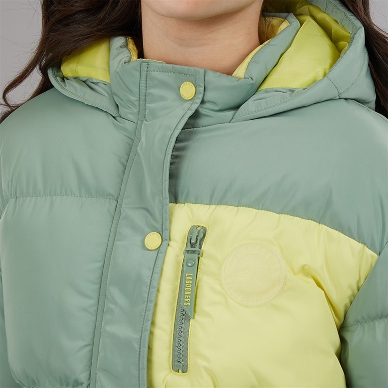 Lagooners Girls Brekon Short Puffer Coat Green Bay - Image 4