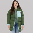 Lagooners Girls Thmfield Long Puffer Coat Forest Green