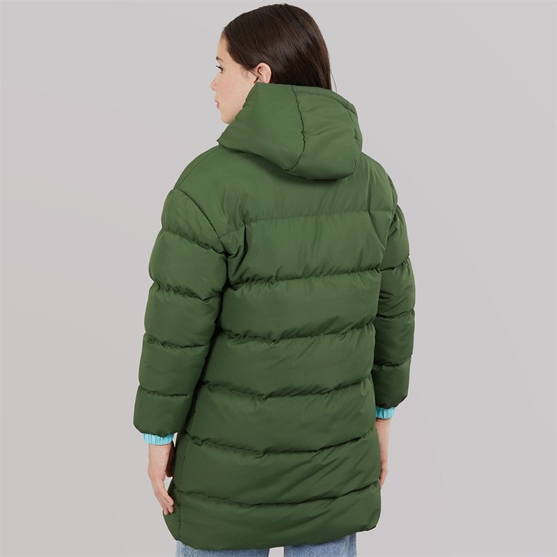 Lagooners Girls Thmfield Long Puffer Coat Forest Green - Image 2