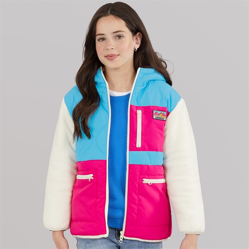 Lagooners Girls Whimble Mid Length Coat Hot Pink