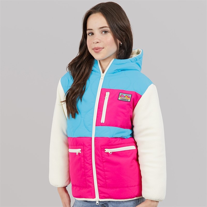 Lagooners Girls Whimble Mid Length Coat Hot Pink - Image 3