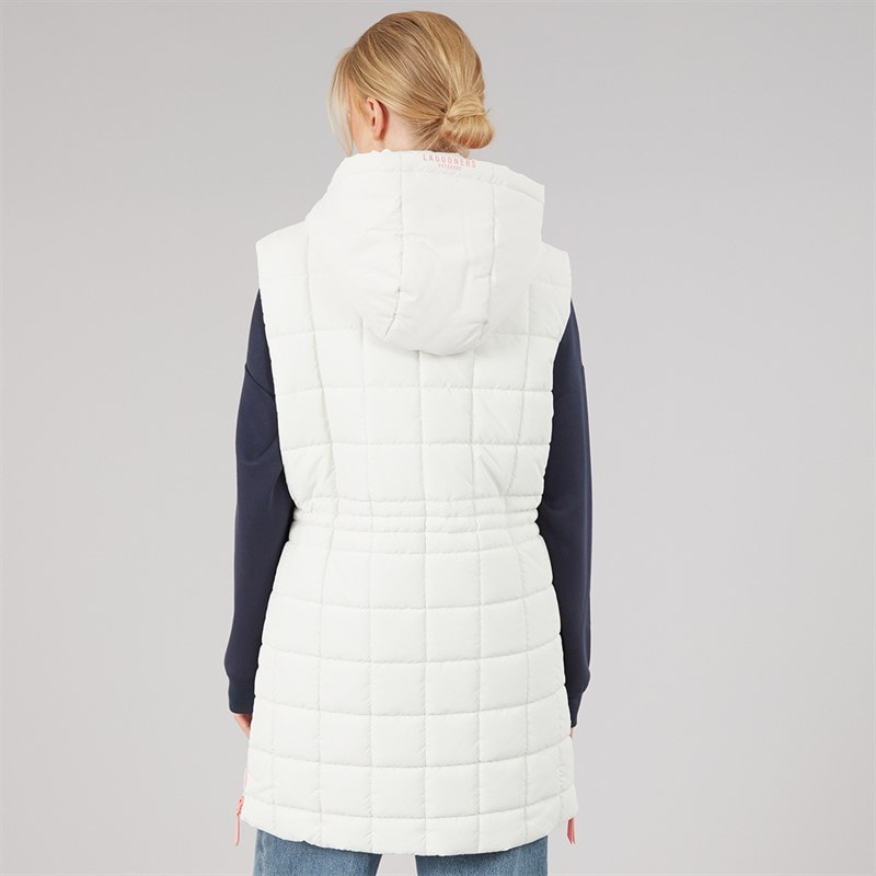 Lagooners Womens Varna Long Gilet Ecru - Image 2