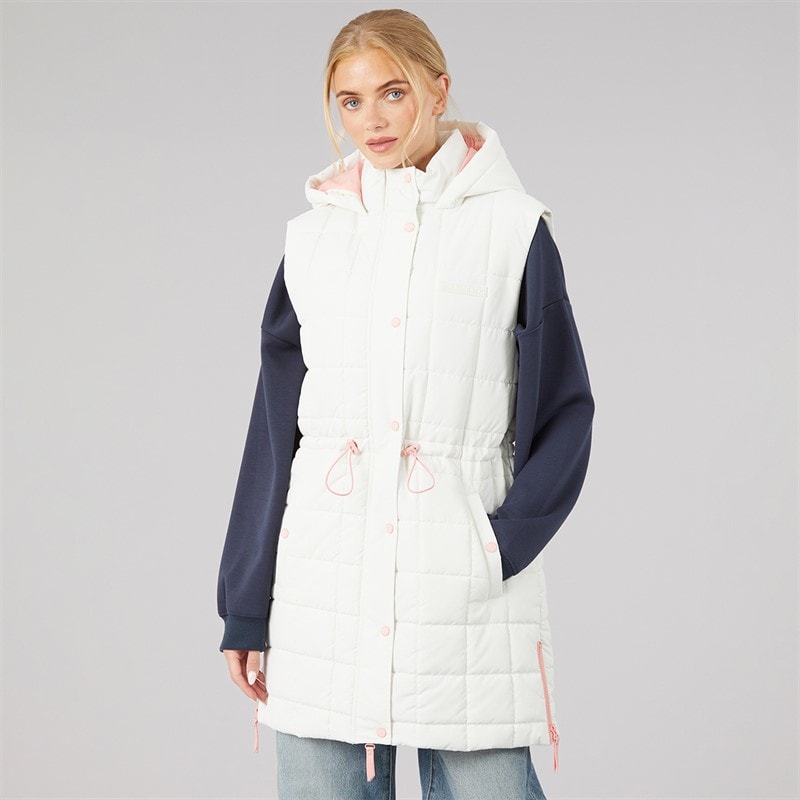 Lagooners Womens Varna Long Gilet Ecru - Image 3