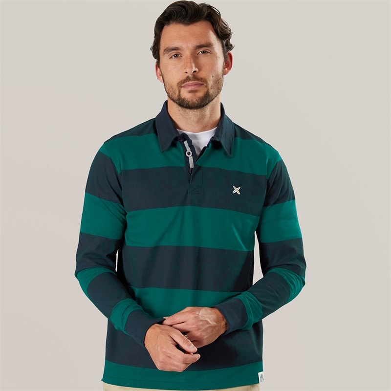 Lagooners Mens Cedar Rugby Top Navy/Green