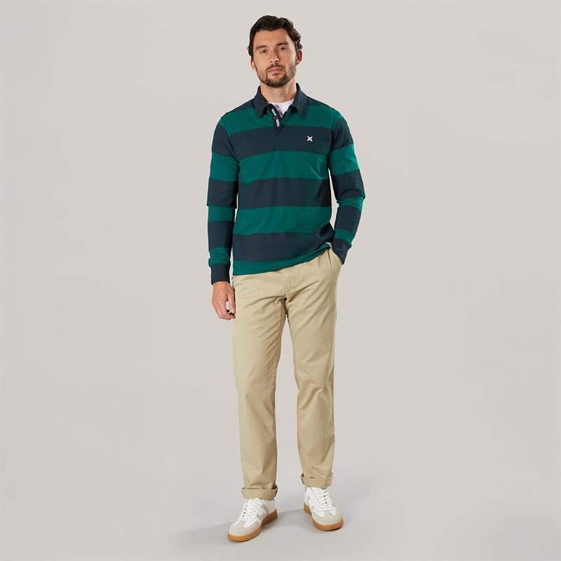 Lagooners Mens Cedar Rugby Top Navy/Green - Image 4