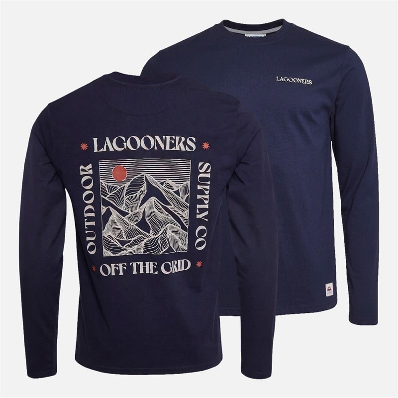 Lagooners Mens Ascent Three Pack Long Sleeve Tops Multi - Image 3