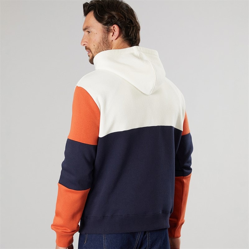 Lagooners Mens Fen Colourblock Hoodie Navy/Burnt Orange - Image 2