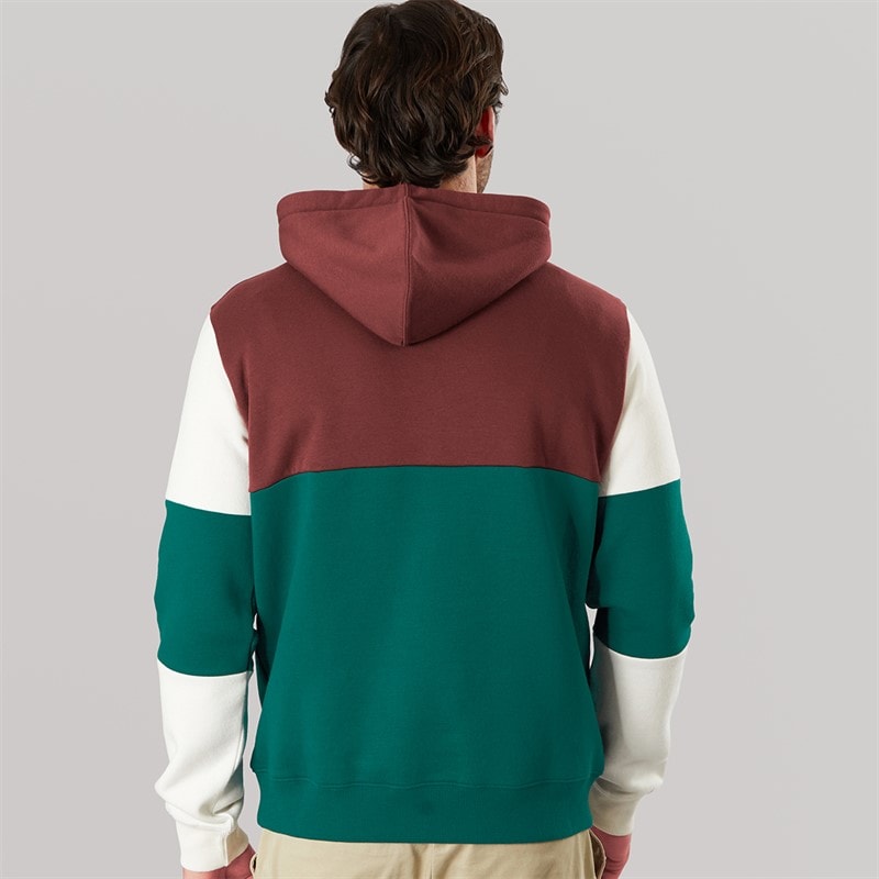 Lagooners Mens Fen Colourblock Hoodie Teal/Brown - Image 2