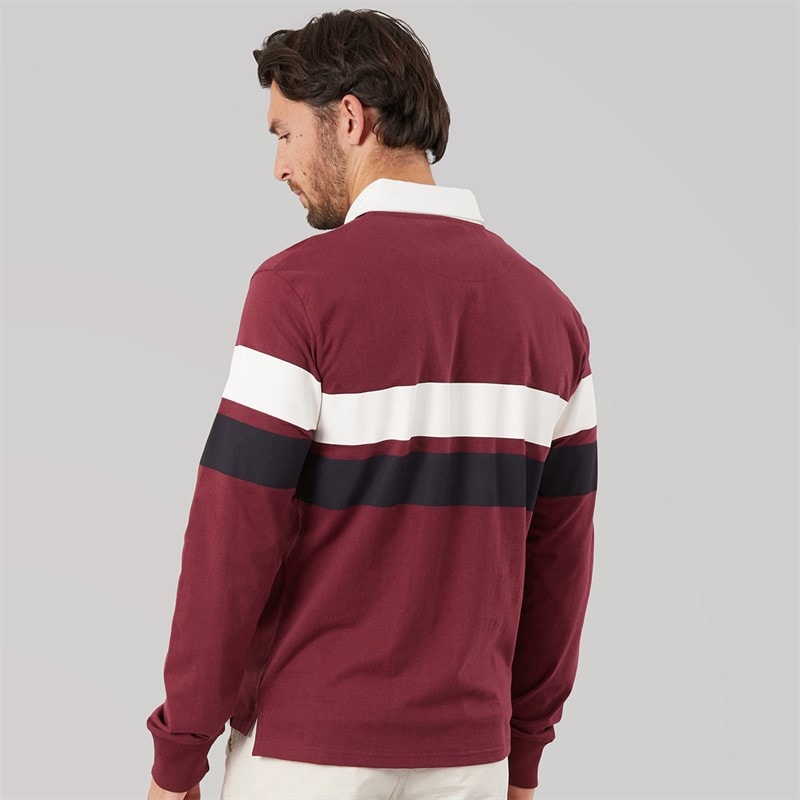 Lagooners Mens Flint Rugby Peached Polo Shirt Burg - Image 2