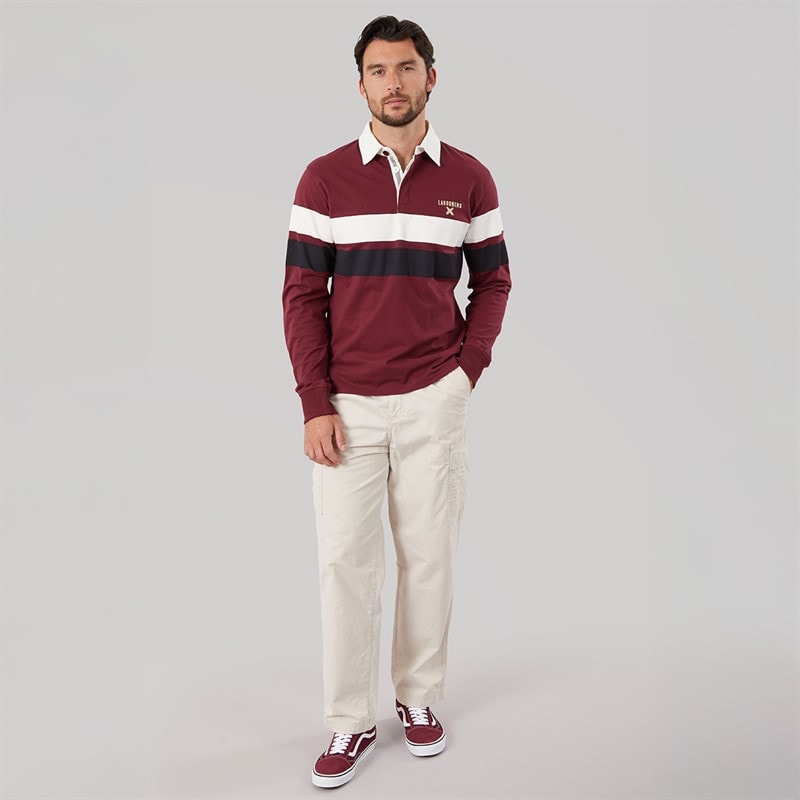 Lagooners Mens Flint Rugby Peached Polo Shirt Burg - Image 3