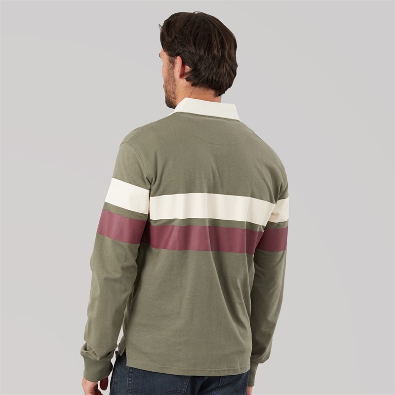 Lagooners Mens Flint Rugby Peached Polo Shirt Khaki - Image 2