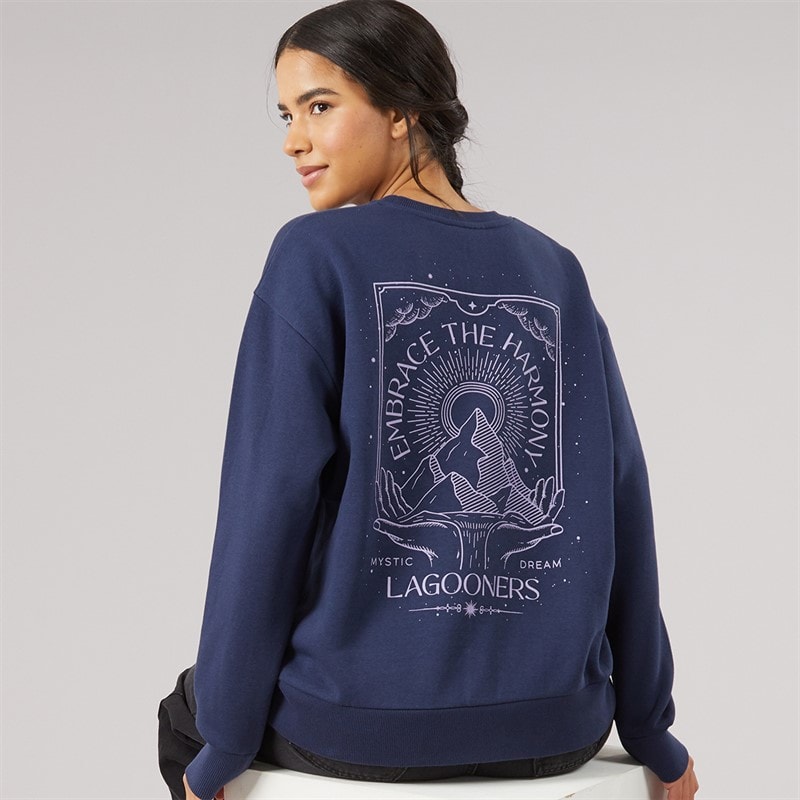 Lagooners Womens Willowmere Graphic Sweatshirt Navy