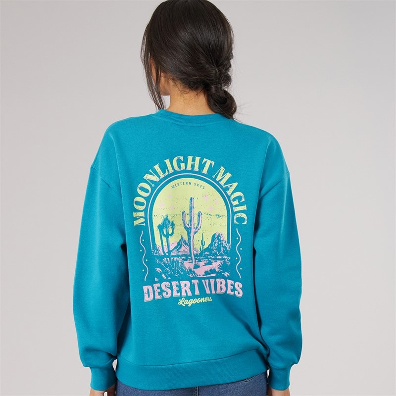 Lagooners Womens Marshmere Graphic Sweatshirt Bluebird - Image 3
