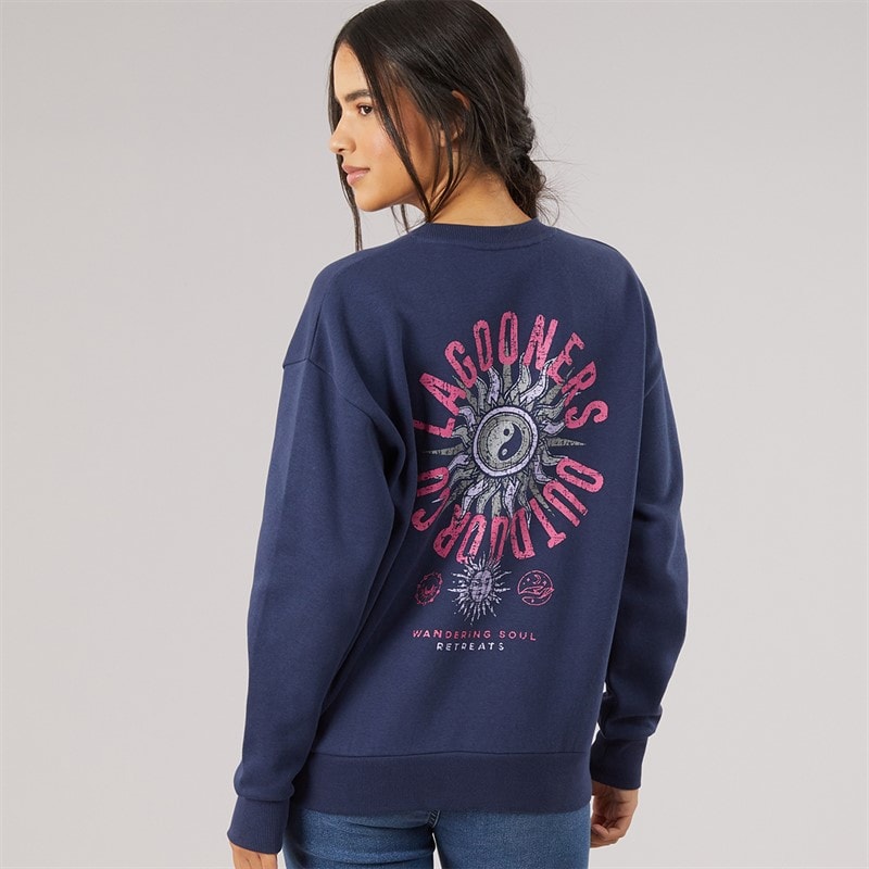 Lagooners Womens Fogmere Graphic Sweatshirt Navy - Image 3