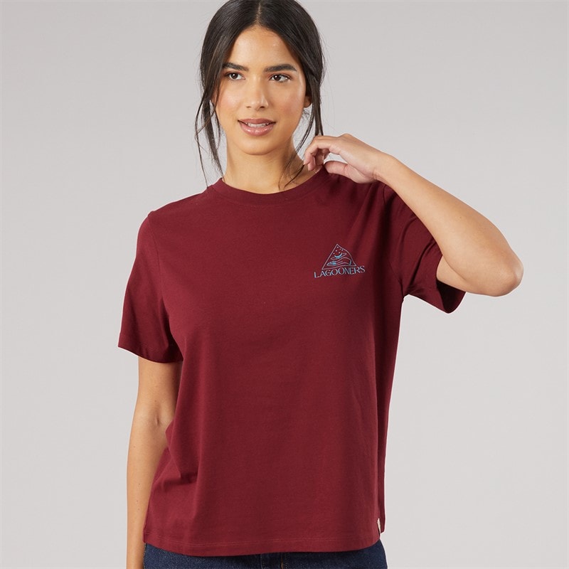 Lagooners Womens Fawn T-Shirt Burgundy - Image 2