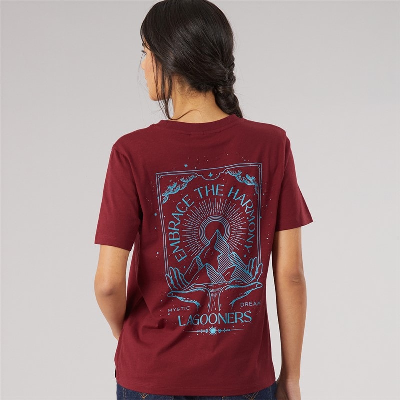 Lagooners Womens Fawn T-Shirt Burgundy - Image 3