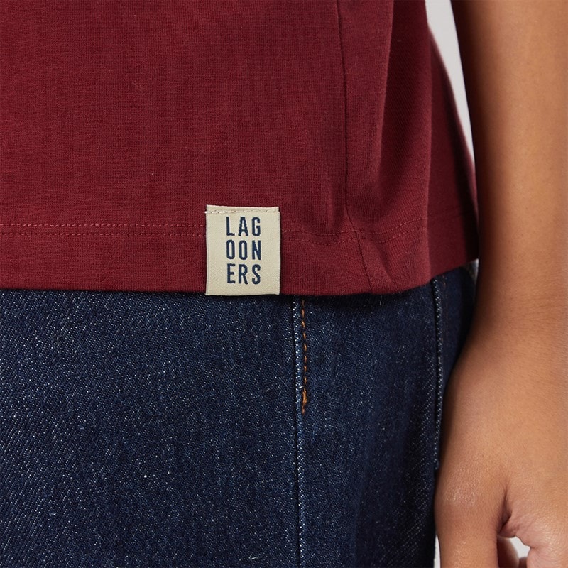 Lagooners Womens Fawn T-Shirt Burgundy - Image 5
