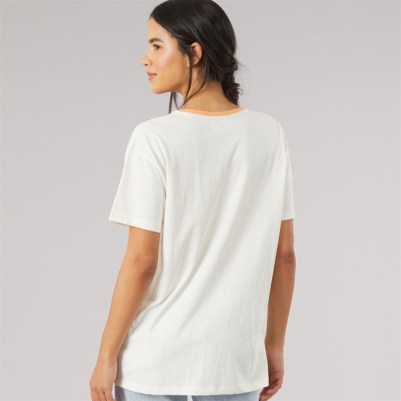 Lagooners Womens Rowan Oversized T-Shirt Ecru - Image 2