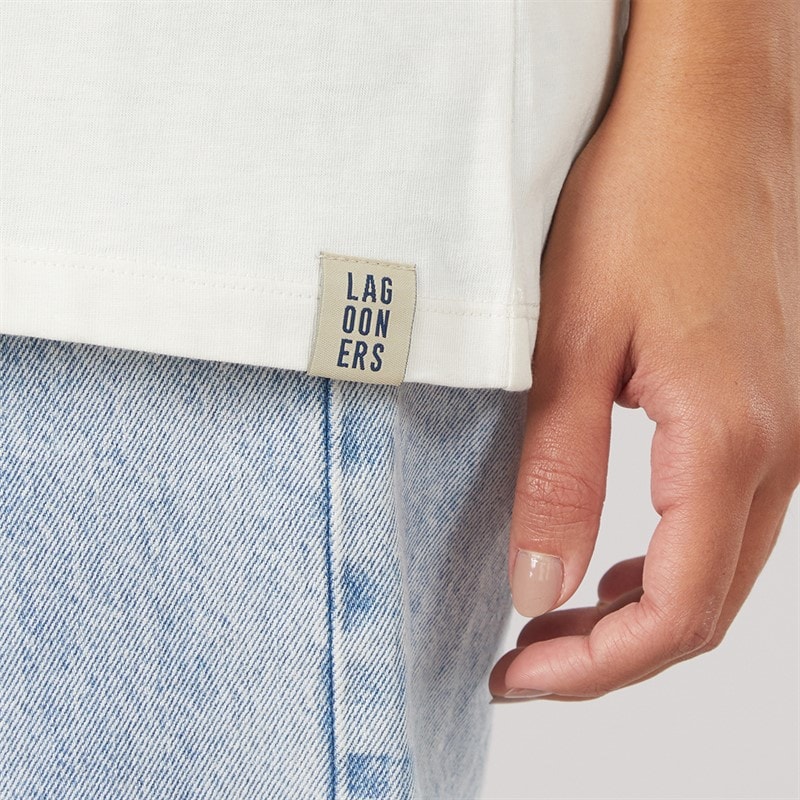 Lagooners Womens Rowan Oversized T-Shirt Ecru - Image 4