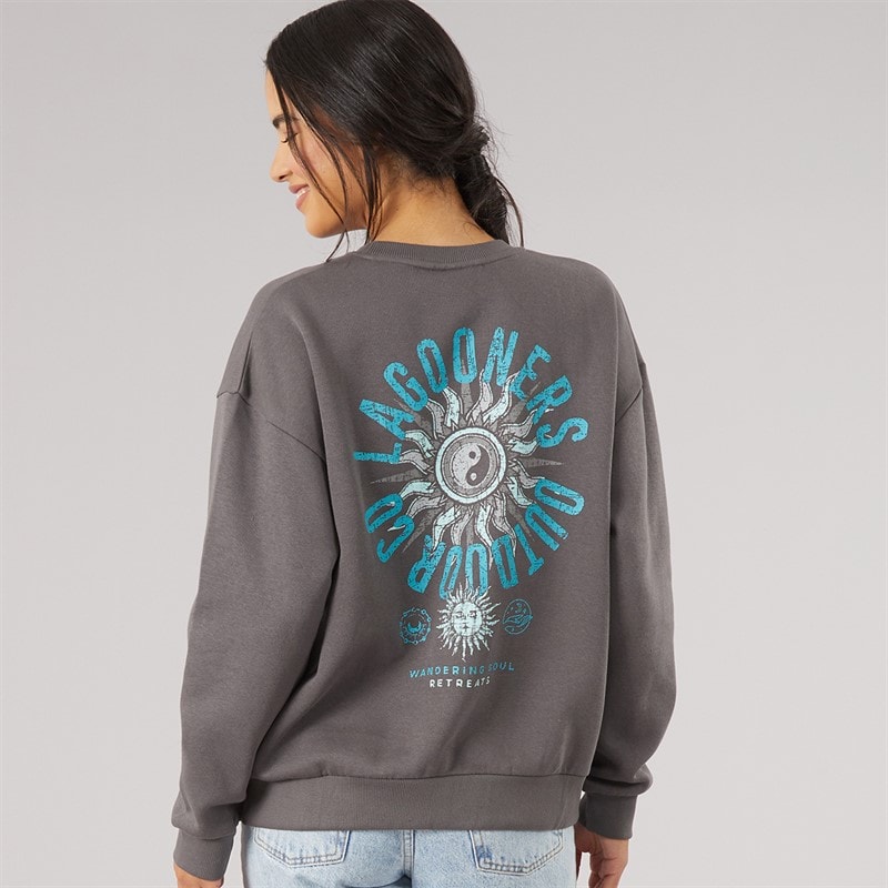 Lagooners Womens Fogmere Graphic Sweatshirt Charcoal - Image 3