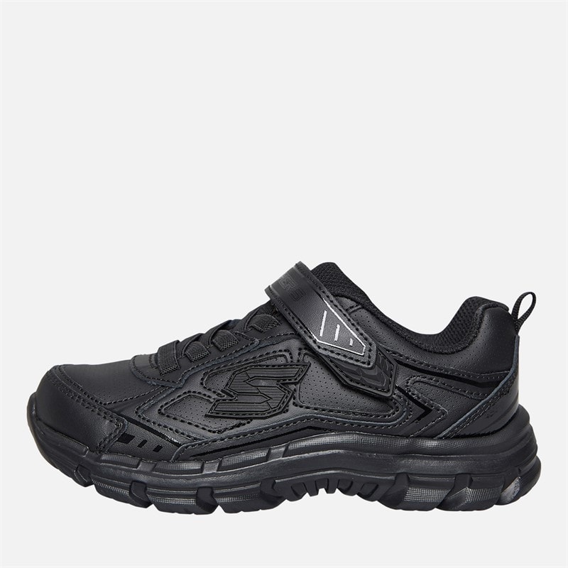 SKECHERS SPORT SKECHERS Junior Boys Nitrate Microblast School Trainers Black - Image 1