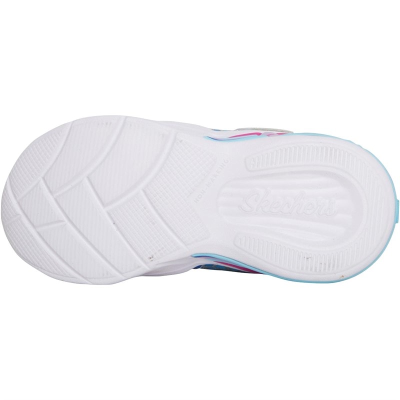 SKECHERS SPORT SKECHERS Infant Girls Heart Lights: Sweetheart Lights Love Trainers Silver/Multi - Image 2