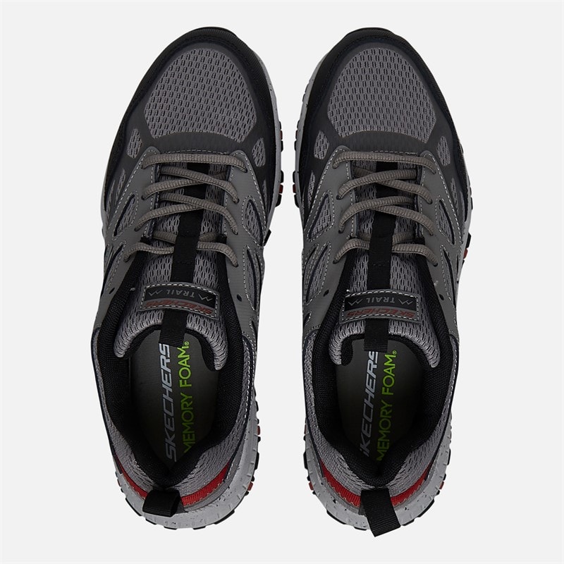 SKECHERS SPORT SKECHERS Mens Hillcrest Vast Adventure Trail Walking Shoes Charcoal/Red - Image 4