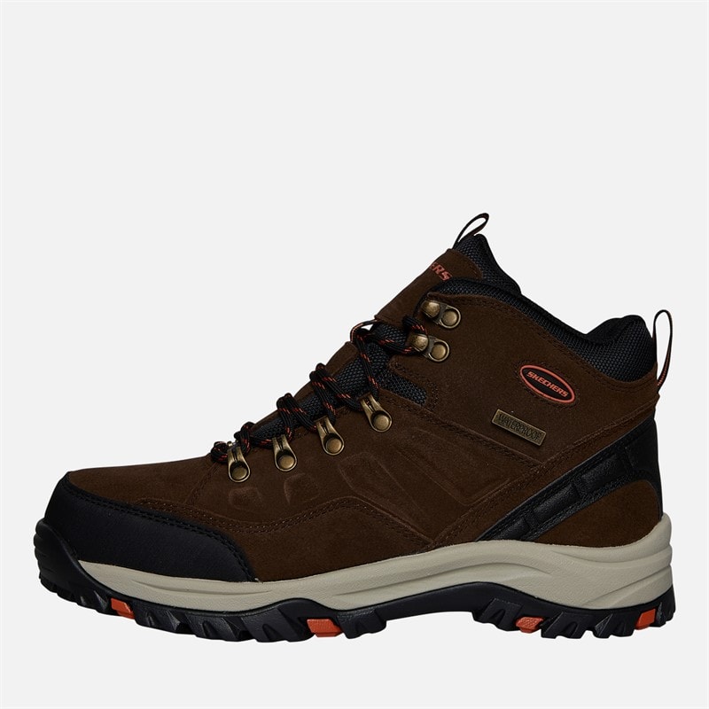 SKECHERS Mens Relment Pelmo Waterproof Walking Boots Dark Brown