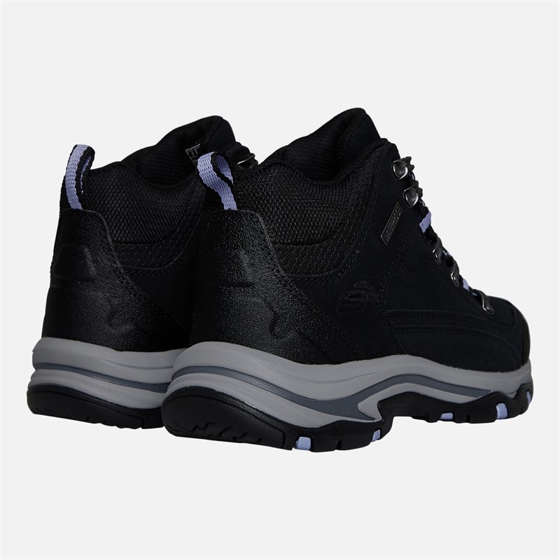 SKECHERS SPORT SKECHERS Womens Trego Alpine Trail Waterproof Walking Boots Black Suede/Lavender Trim - Image 3