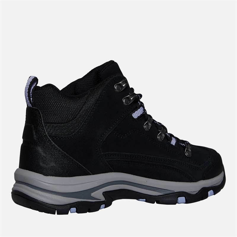 SKECHERS SPORT SKECHERS Womens Trego Alpine Trail Waterproof Walking Boots Black Suede/Lavender Trim - Image 5