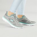 SKECHERS Womens Skechers Summits Suited Trainers Grey/Turquoise