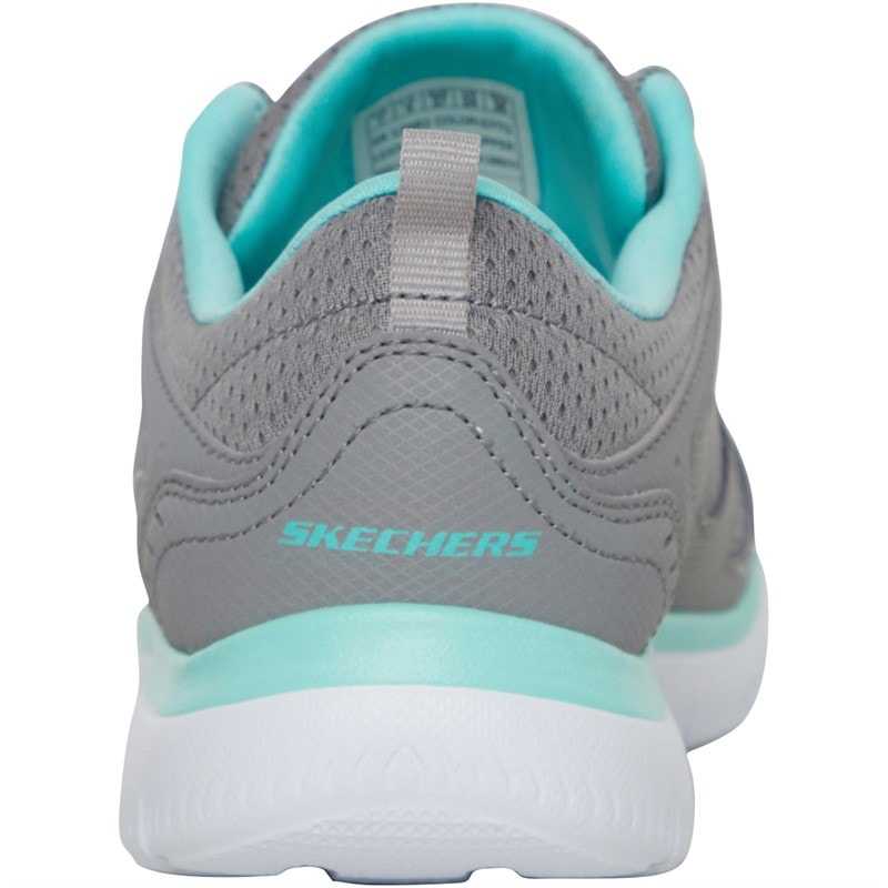 SKECHERS SPORT SKECHERS Womens Skechers Summits Suited Trainers Grey/Turquoise - Image 3