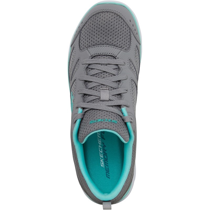 SKECHERS SPORT SKECHERS Womens Skechers Summits Suited Trainers Grey/Turquoise - Image 4