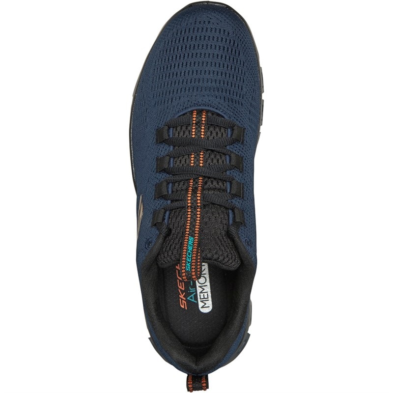 SKECHERS SPORT SKECHERS Mens Glide Step Fasten Up Trainers Navy/Orange - Image 4