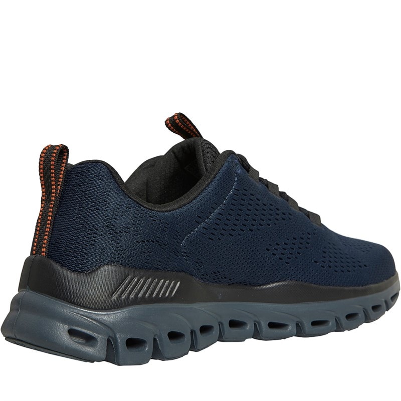 SKECHERS SPORT SKECHERS Mens Glide Step Fasten Up Trainers Navy/Orange - Image 5