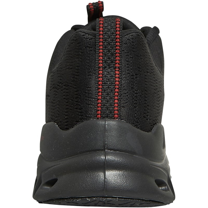 SKECHERS SPORT SKECHERS Mens Glide Step Fasten Up Trainers Black/Red - Image 3