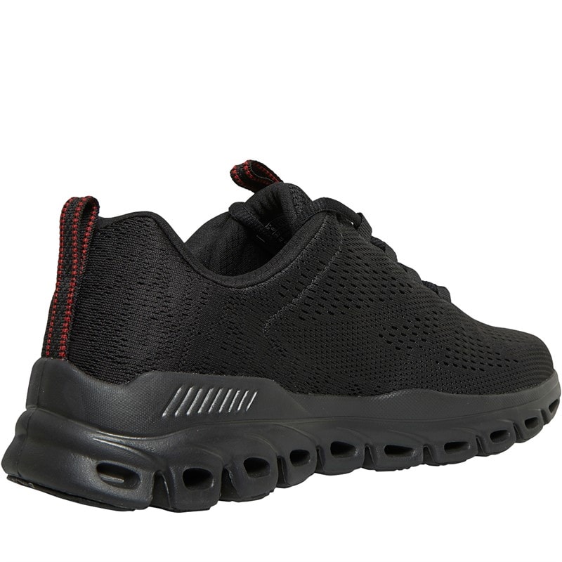 SKECHERS SPORT SKECHERS Mens Glide Step Fasten Up Trainers Black/Red - Image 5
