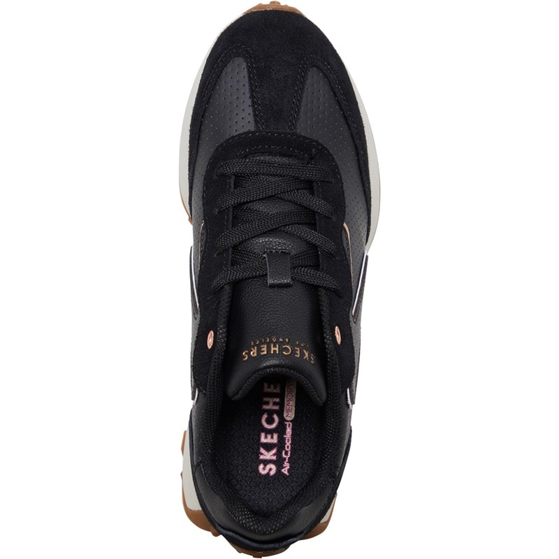 SKECHERS SPORT SKECHERS Womens Gusto Trainers Black/Gold - Image 4