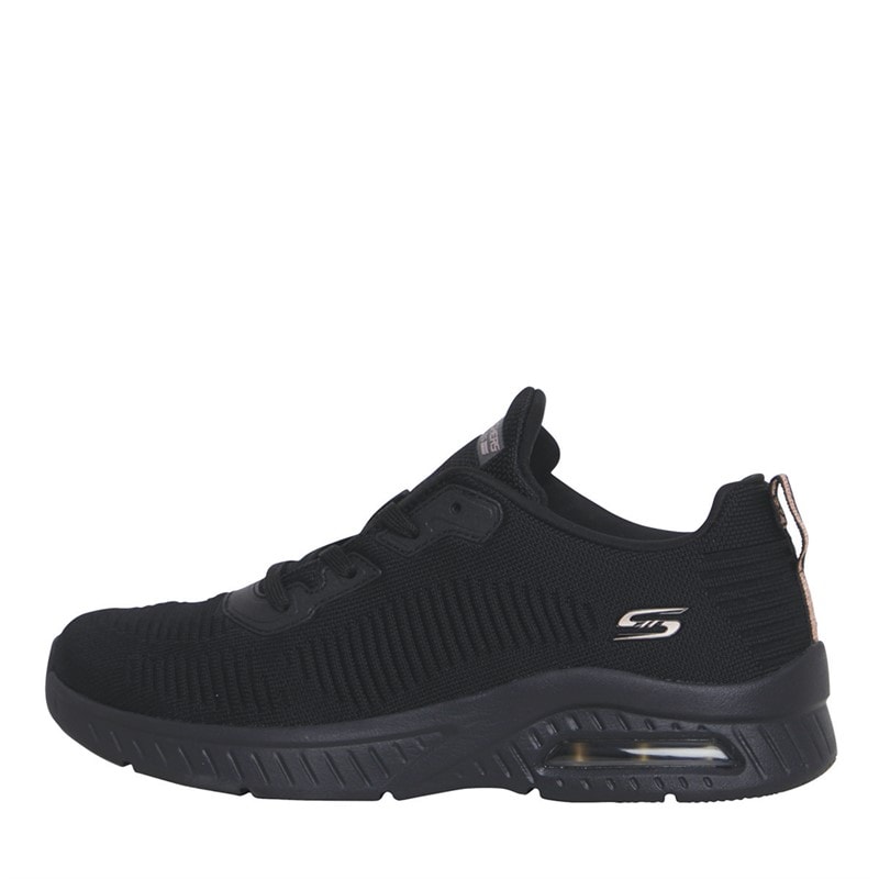 SKECHERS Womens Bobs Sport Squad Air Close Encounter Trainers Black/Black